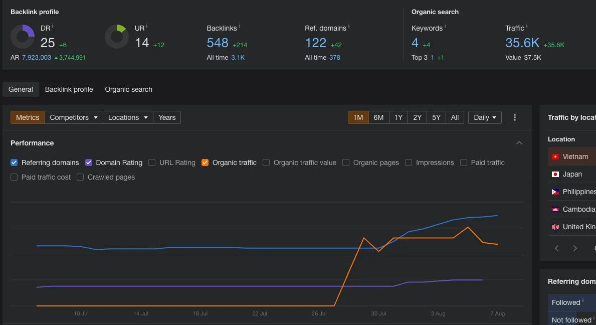 Ahrefs Traffic Screenshot - 9